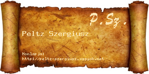 Peltz Szergiusz névjegykártya